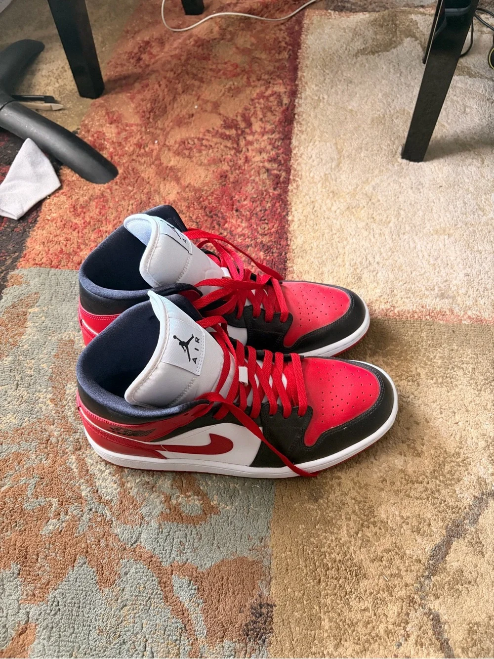 Jordan 1 Nike Red Black White High-Tops